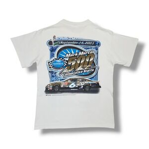 Vintage NASCAR 2003 Mark Martin 500 #6 White T-Shirt Men's M